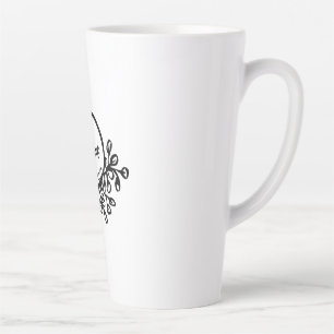 Taza De Café Latte Patrón floral de primavera vibrante Colorida Nat