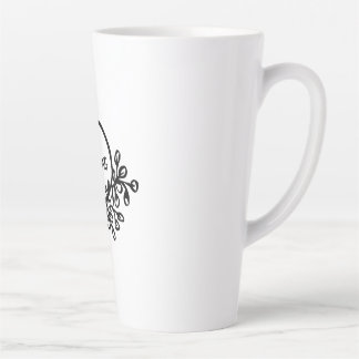 Taza De Café Latte Patrón floral de primavera vibrante | Colorida Nat