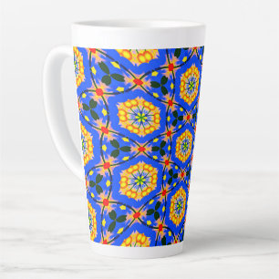 Taza De Café Latte Patrón floral estético