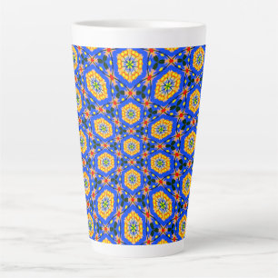Taza De Café Latte Patrón floral estético