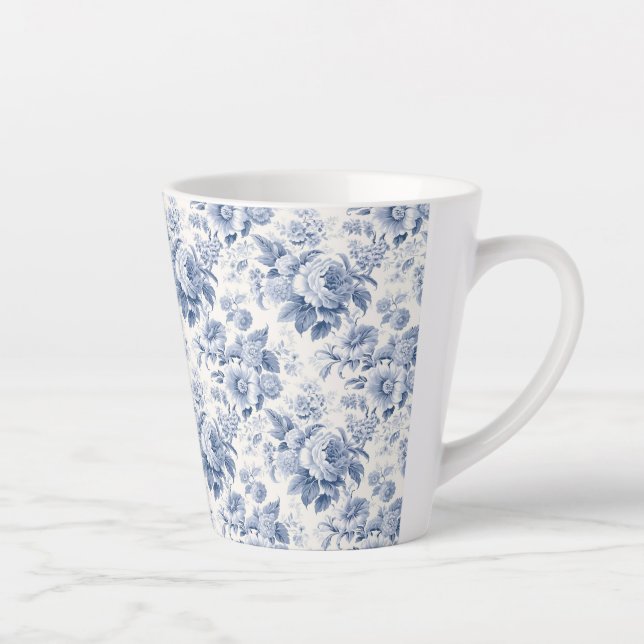 Taza De Café Latte patrón floral francés (Derecha)