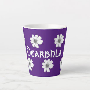 Taza De Café Latte Patrón floral púrpura