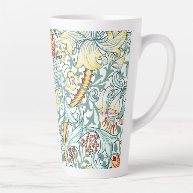 Taza De Café Latte Patrón floral William Morris Golden Lily (Derecha)