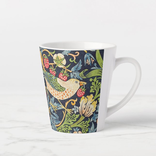 Taza De Café Latte Patrón floral William Morris Strawberry Thef (Derecha)
