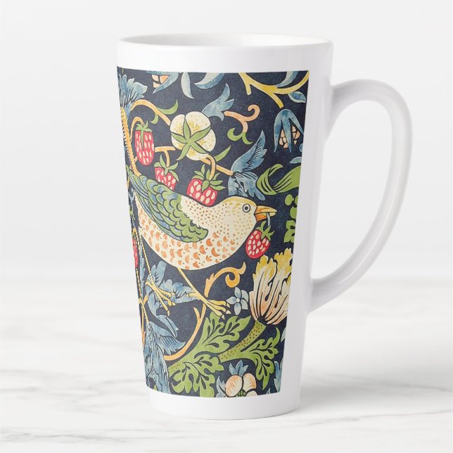 Taza De Café Latte Patrón floral William Morris Strawberry Thef (Derecha)