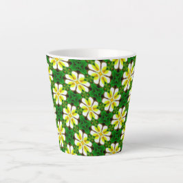 Taza De Café Latte Patrón frangipano amarillo