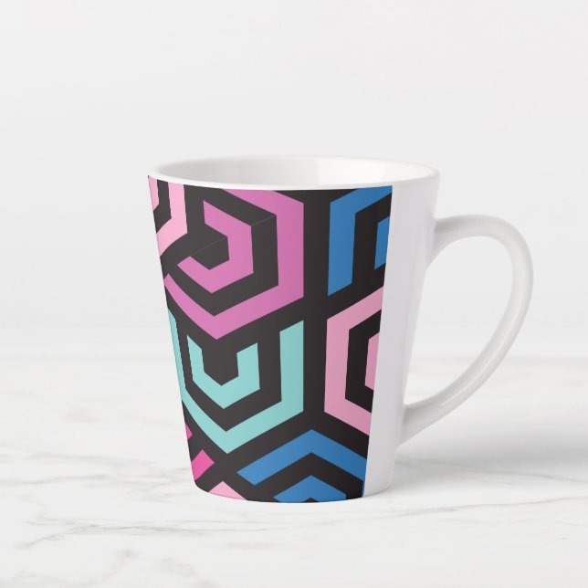 Taza De Café Latte Patrón geométrico (Derecha)