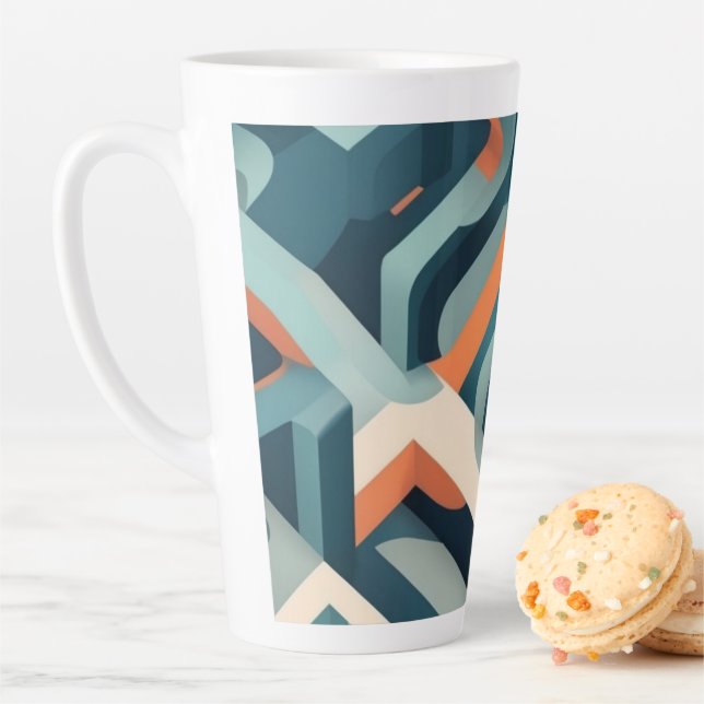 Taza De Café Latte Patrón geométrico (In situ)