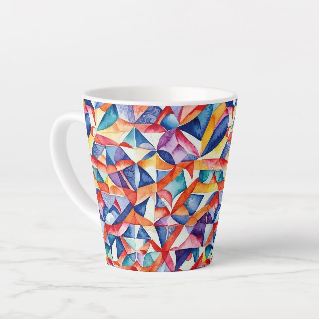 Taza De Café Latte Patrón geométrico abstracto 23 - Latte Mug (Ángulo izquierdo)