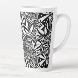 Taza De Café Latte Patrón geométrico abstracto 37 - Latte Mug
