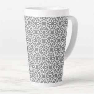Taza De Café Latte Patrón geométrico gris blanco sin fisuras