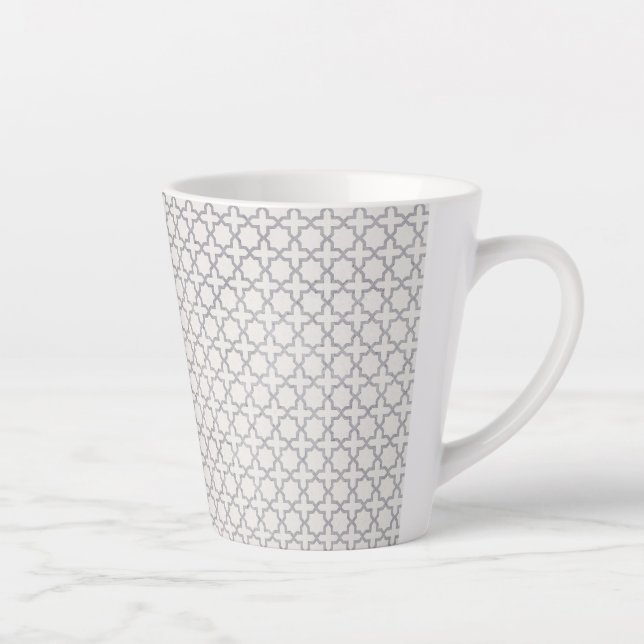 Taza De Café Latte Patrón geométrico islámico beige (Derecha)