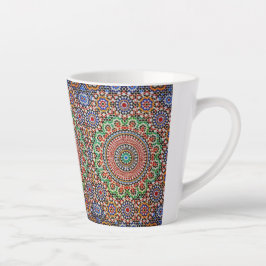 Taza De Café Latte Patrón Geométrico Marroquí