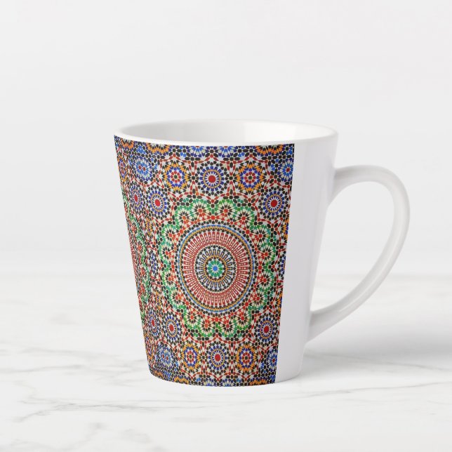 Taza De Café Latte Patrón Geométrico Marroquí (Derecha)