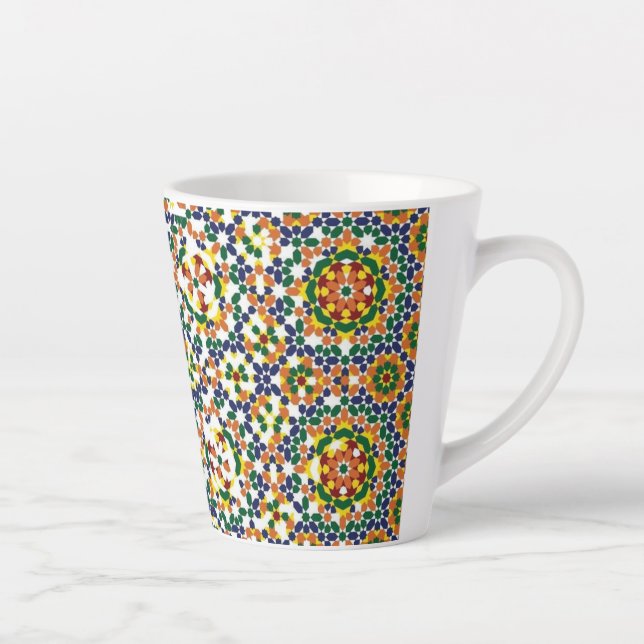 Taza De Café Latte Patrón geométrico marroquí (Derecha)