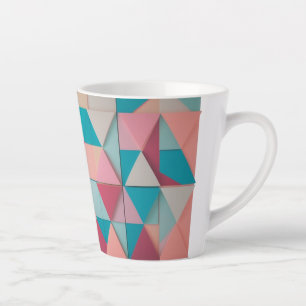 Taza De Café Latte Patrón geométrico Pastel - Pequeño Mug Latte (12 o