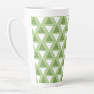 Taza De Café Latte Patrón geométrico verde pastel simple