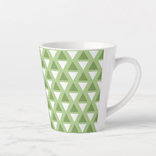 Taza De Café Latte Patrón geométrico verde pastel simple