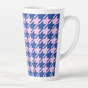 Taza De Café Latte Patrón grande rosado y azul