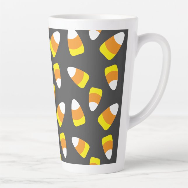 Taza De Café Latte Patrón Halloween Candy Corn (Derecha)