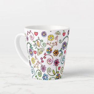 Taza De Café Latte Patrón ininterrumpido de color de garganta de mano