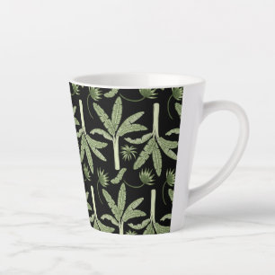Taza De Café Latte Patrón ininterrumpido de palmeras tropicales