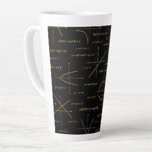 Taza De Café Latte patrón matemático abstracto