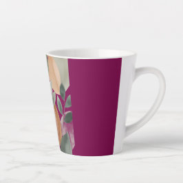 Taza De Café Latte Patrón Mínimo de Hoja Botánica