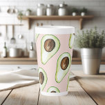 Taza De Café Latte Patrón Moderno Pastel Rosa Y Aguacate Verde<br><div class="desc">Patrón Moderno Pastel Rosa Y Aguacate Verde</div>