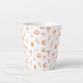 Taza De Café Latte Patrón Otoñal Acogedor