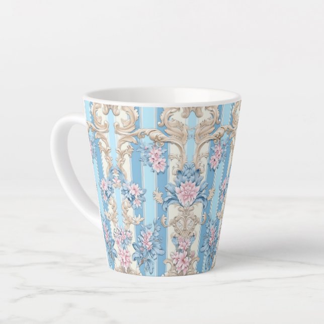 Taza De Café Latte Patrón pastel barroco (Ángulo izquierdo)