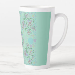 Taza De Café Latte Patrón personalizado de flores y vides de Kidcore 