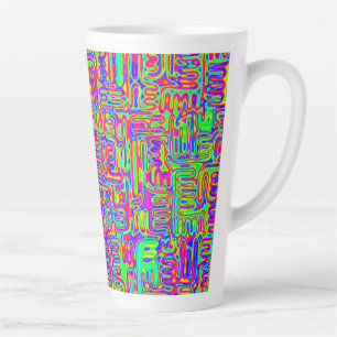 Taza De Café Latte Patrón Pintado A Mano Y Digitalmente Art. 42