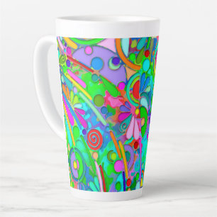 Taza De Café Latte Patrón Pintado A Mano Y Digitalmente Artículo 18