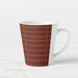 Taza De Café Latte Patrón rayado de naranja rojo