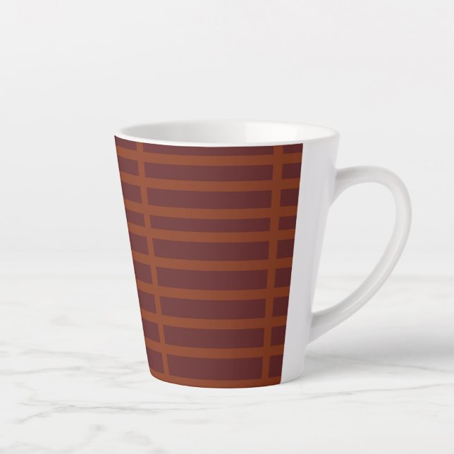 Taza De Café Latte Patrón rayado de naranja rojo (Derecha)