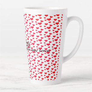 Taza De Café Latte Patrón rojizo en forma de corazón