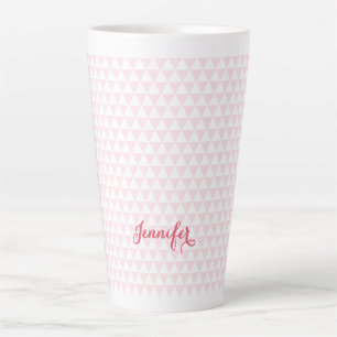 Taza De Café Latte Patrón rosa moderno Elegante Monogramado