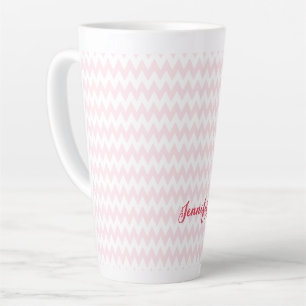Taza De Café Latte Patrón rosa moderno Elegante Monogramado