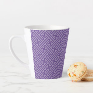 Taza De Café Latte Patrón Sayagata, japonés, púrpura y rosa