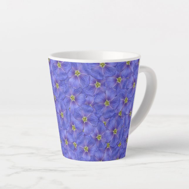 Taza De Café Latte Patrón sin foco azul (Ángulo derecho)