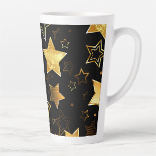 Taza De Café Latte Patrón sin foco con las estrellas doradas