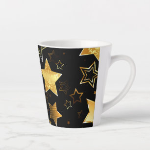 Taza De Café Latte Patrón sin foco con las estrellas doradas
