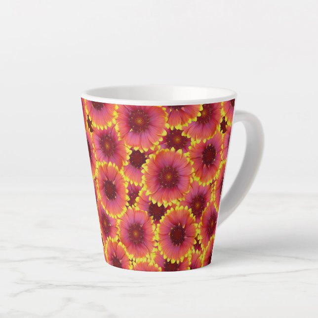 Taza De Café Latte Patrón sin soldadura Gaillardia (Ángulo derecho)