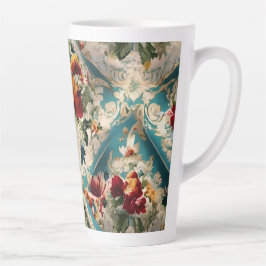 Taza De Café Latte Patrón sinusal floral italiano