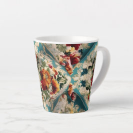 Taza De Café Latte Patrón sinusal floral italiano