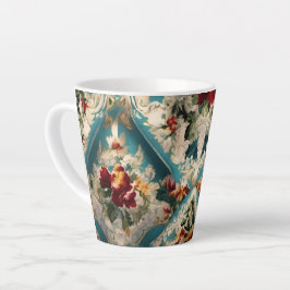 Taza De Café Latte Patrón sinusal floral italiano