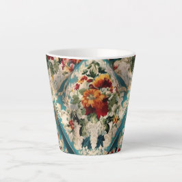 Taza De Café Latte Patrón sinusal floral italiano