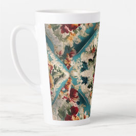Taza De Café Latte Patrón sinusal floral italiano