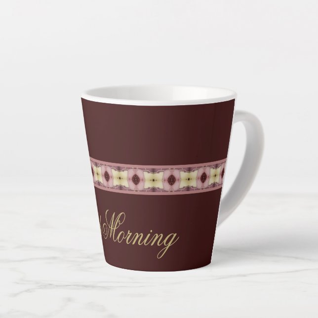 Taza De Café Latte Patronato De Vino Floral (Ángulo derecho)